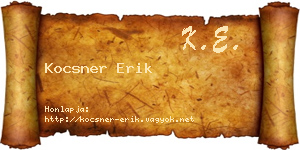 Kocsner Erik névjegykártya